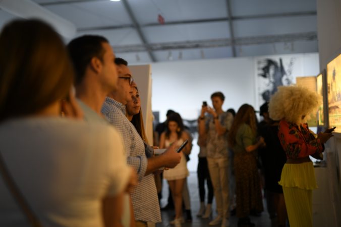 Max Zorn live tape art Miami Beach scope art fair Stick Together Gallery
